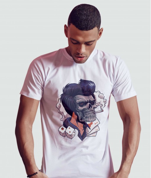 Мъжка тениска с щампа Готика Gambler skull - TShirtArtShop.com